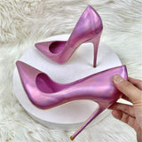 Sandalias Pointed Toe Design New Trendy Pink Heels for Women