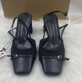 Ladies Faux Suede Hair Leopard Print Square Toe Chunky Heel Slingback Sandals Adjustable T-Strap for Evening Casual Work Events
