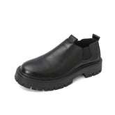 Height Increasing Thick Sole Dress Shoes Round Toe Formal Business Wedding Loafers Classic Men Slip on