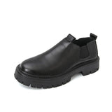 Height Increasing Thick Sole Dress Shoes Round Toe Formal Business Wedding Loafers Classic Men Slip on