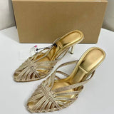 Closed-Toe Gladiator Heeled Sandals Women Niche Retro Style with One-Strap Buckle, Ladies Sexy Summer Outdoor Shoes