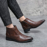 Chelsea Shoes Classic Design Pointy Toe Gentlemen Footwear Durable Ankle Boots for Men