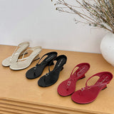 Luxury Unique Fashion Thong Mules Summer & Spring Wedge Chaussure Femme Women Heels 2026