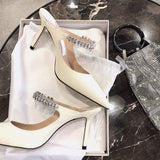 Babouches Femmes Talon Mules Fancy Buckles Pointed Toe Slippers Shoes Women Heels for Ladies