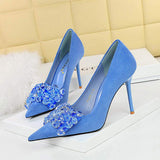 Rhinestone Bow Sandales Talon Femme Latest Design No MOQ 1 Pumps Sexy Ladies Stiletto High Heels for Women