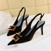 Chaussure En Talon Rainbow Colorful Custom Slingback Diamond Fashion Kitten Shoes Women Heels for Ladies