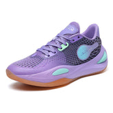 Mens Luminous Basketball Shoes Glow in Dark Athletic Sneakers Purple Breathable Mesh Sport Footwear Professional Training Shoes