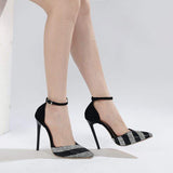 Tacones Altos New Fashion Women Suede Black Heels for Ladies