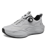 Mens Trail Running Shoes Breathable Hiking Sneakers with Rotary Quick Lace System Lightweight Non Slip Outdoor Trekking Footwear