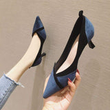 5.5CM/7.5CM New Arrival 2025 Hot Selling Women Dress Office Shoes Pointed Toe Low Heels for Ladies