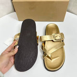 New Style Thick-Soled Beach Slippers, Casual & Versatile Backless Toe-Loop Non-Slip Women's Sandals