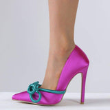 Contrast Color New Designer 7CM Pointed Toe Pumps Trendy Shoes High Heels 2025