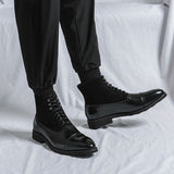 Classic Design Fashion Point Toe Hard Wearing Thin Looking Dress Shoes Men Boots