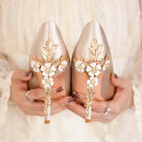 Escarpin Femm Talon Haut Fashion Luxury Braid Wedding Shoes High Stiletto Heels for Ladies