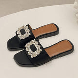 Sandale Plat Quality Silk Rhinestone Diamond Outdoor New Spring Korean Sandals for Women