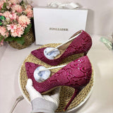 12CM/10CM/8CM Latest Design 44 45 Plus Size Stiletto Luxury Purple High Heels Shoes for Elegant Lady