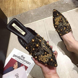 Rhinestone Sandali Donna Femme Summer Slides Loafer Style Flat Women's Sandals for Ladies