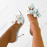 Flower Roman Gladiator Sexy Pearl Sandals Women Summer High Heels Sandalias Para Mulher
