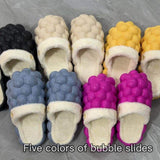 Babouche Woman Removable Lining Pantuflas Unisex Outdoor Indoor Trendy Bubble Winter Home Warm Slides Faux Fur Slippers