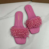 New Arrival Sandale Plat Pearl Diamond Outdoor New Spring Korean Sandals for Women