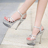 Sandalias Con Plataforma High Quality Open Toe Women Transparent Clear Platform Heels for Sexy Lady