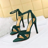 11CM/8.5CM New Sandal Talon Pour Femm Fashion Stiletto Lace up Strap Heels for Women