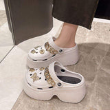Sandalia Plataforma Comfortable Bling Rhinestone Thick Sole Summer Platform Sandals for Women
