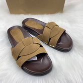New Style Women's Flat Sandals with Crisscross Strap Plus Size Solid Color Fashionable Versatile for Daily Wear Ladies Slippers
