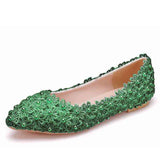 New Lace White Flat Bride Original Designer Women's Single Suitable Dress Pointed Toe Casual Wedding Shoes