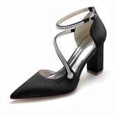 Chunky Luxury Shoes Stilettos Sexy Ladies White Wedding Heels for Bride