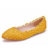 New Lace White Flat Bride Original Designer Women's Single Suitable Dress Pointed Toe Casual Wedding Shoes