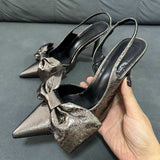 New Style Chaussures Escarpins Square Closed Toe Pumps Classic Shoes 2023 Ladies Heels with Bow