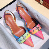 Soulier Femme Talon 2025 New Fancy Buckles Designer Elegant Pumps Middle High Luxury Heel for Women and Lady