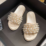 Big Pearl New Design Slippers Outdoor Casual Flat Women Sandals for Ladies