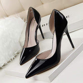 Tacones De Mujer Altos Sexy Stylish Patent Leather Reflective High Stiletto Heels for Ladies Wedding Shoes