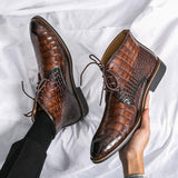 Pointy Toe Fashion Design Plaid Upper Comfortable Durable Wedding Shoes Men Ankle Boots