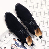 Point Toe High Ankle Reflective Men Faux Suede Boots