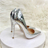 8CM/10CM/12CM Talons Haut Sexy Escarpins High Quality Pumps 2024 Luxury Pumps Silver Heels for Women