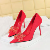 Rhinestone Bow Sandales Talon Femme Latest Design No MOQ 1 Pumps Sexy Ladies Stiletto High Heels for Women