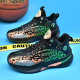 Mens Professional Basketball Shoes High Top Athletic Sneakers Leopard Print Cushioning Breathable Training Sports Court Footwear