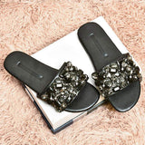 Diamond Rhinestone Sapatos Feminino Female Wholesaler Factory Ladies Shoes Flat Sandals for Women
