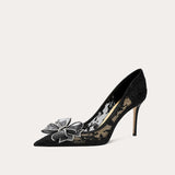 Bridal Wedding Women Pumps Crystal Bowknot Satin Sandals 2025 Summer Heels Party Prom Shoes