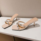 Chaussures-Femm Talon Female Shoes Purple Heels Fashion 2025 Summer Women Slipper Sandals