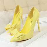 Fashion 2025 Best Seller Sweet Pointed Toe Bows Stiletto High Heels for Ladies