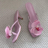 Sapato De Salto Slipper Summer Flower Sexy 2025 Women Shoes Sandal High Heel