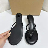 Best Selling Sandali Tacchi Stiletto 3CM Low Mules Toe Ring Summer Sandal Heels for Ladies Thin Heels