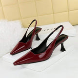 Trendy Color Sandale Talon Summer Sexy Job Shoe Slingback Women Low Heels 2024