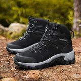 Blank Genuine Cow Suede Leather Sports Outdoor Shoes High Top Winter Hiking Boots for Men