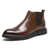 Quality Men Leather Chelsea Boots Classic Handmade Premium Cowhide Upper Handsome Ankle Boots Men Dress Shoes