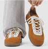 Men Blue Suede Retro Sneakers Gum Sole Casual Walking Shoes Patchwork Training Footwear Lightweight Comfort Sports Sneakers